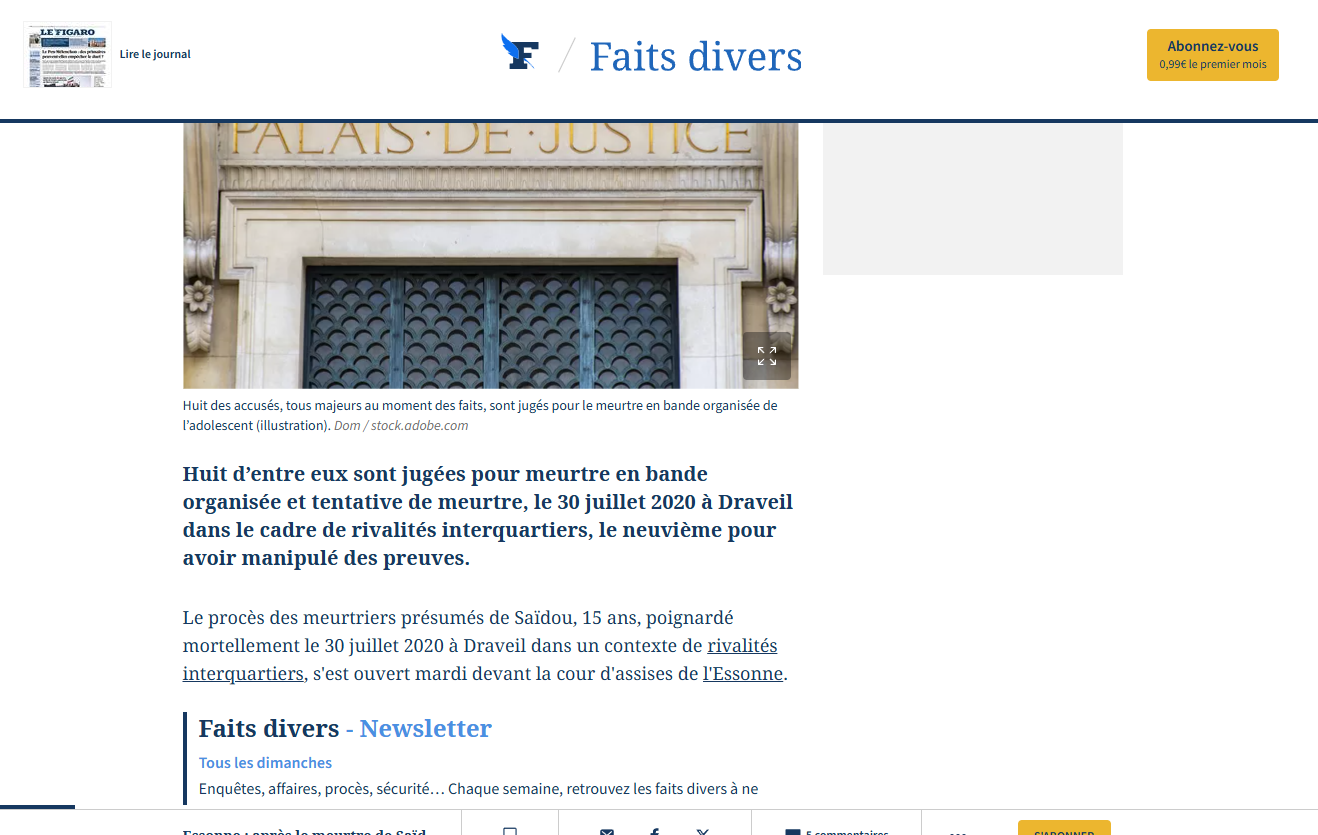 Meurtre de Saïdou à Évry : un procès devant la cour d&rsquo;assises de l&rsquo;Essonne